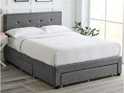 Limelight Florence 5ft King Size Grey Fabric 3 Drawer Bed Frame