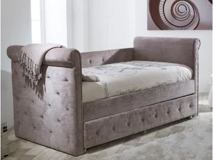 Limelight Zodiac Mink Velvet Fabric Guest Bed Frame
