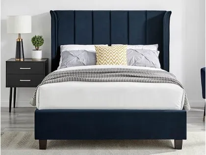 Limelight Polaris 5ft King Size Navy Blue Fabric Bed Frame