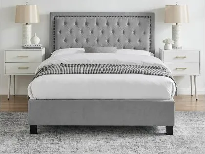 Limelight Rhea 5ft King Size Light Grey Fabric Bed Frame
