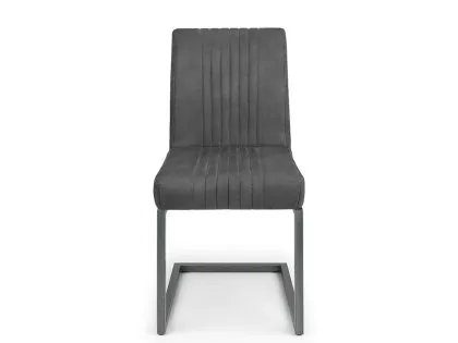 Julian Bowen Brooklyn Set of 2 Charcoal Grey Faux Suede Dining Chairs