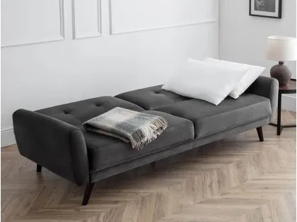 Julian Bowen Monza Grey Velvet Sofa Bed