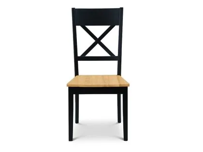 Julian Bowen Hockley Set of 2 Black and Light Oak Dining Chairs