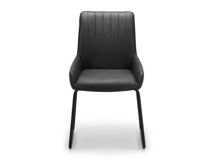 Julian Bowen Soho Set of 2 Black Faux Leather Dining Chairs