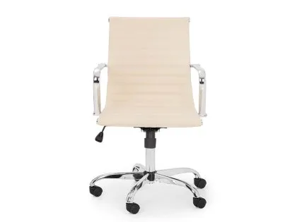 Julian Bowen Gio Ivory Faux Leather and Chrome Office Chair