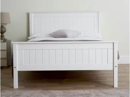 Limelight Taurus 4ft6 Double White Wooden Bed Frame (High Footend)