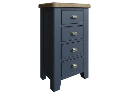 ASC Hudson Oak and Blue 4 Drawer Chest of Drawers