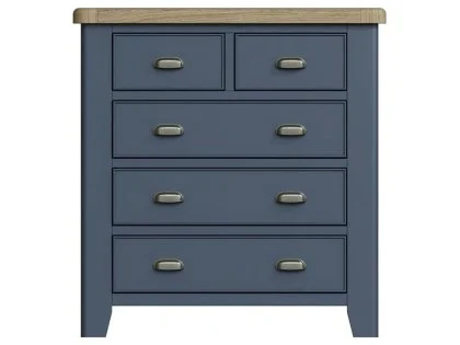 ASC Hudson Oak and Blue 3+2 Drawer Chest of Drawers