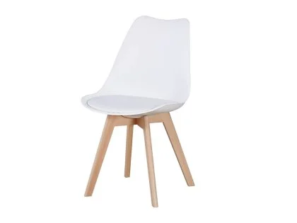 Seconique Bendal Set of 2 White and Beech Dining Chairs