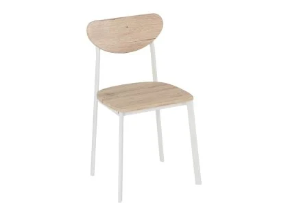 Seconique Riley Set of 2 White and Oak Dining Chairs