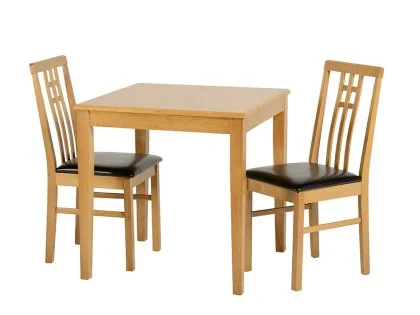 Seconique Vienna Oak Dining Table and 2 Chair Set