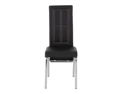 Seconique A3 Set of 2 Black Leather and Chrome Dining Chairs