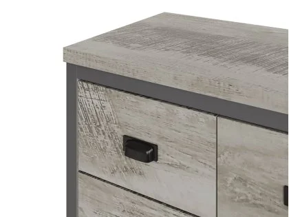 GFW Boston Grey Wood Effect 2+2 Drawer Chest of Drawers