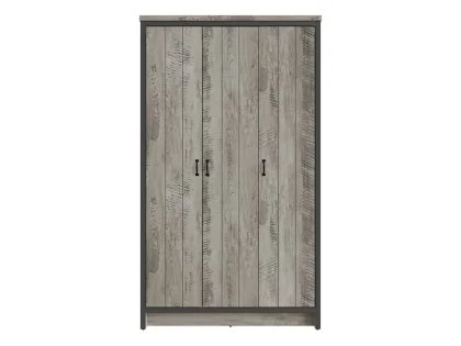 GFW Boston Grey Wood Effect 3 Door Triple Wardrobe