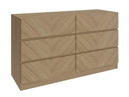 GFW Catania Euro Oak 3+3 Drawer Chest of Drawers