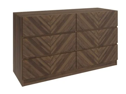 GFW Catania Royal Walnut 3+3 Drawer Chest of Drawers