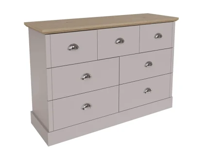 GFW Kendal Light Grey and Oak 4+3 Drawer Chest of Drawers