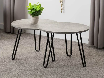 Seconique Athens Concrete Effect Duo Coffee Table Set