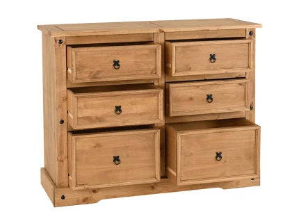 Seconique Corona Pine 3+3 Drawer Chest of Drawers