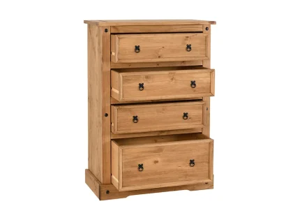 Seconique Corona Pine 4 Drawer Chest of Drawers