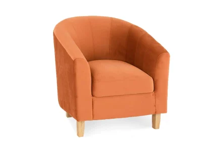 Seconique Tempo Burnt Orange Velvet Tub Chair