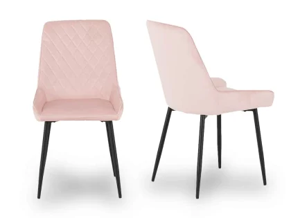 Seconique Avery Set of 2 Pink Velvet Dining Chairs