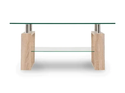 Seconique Milan Glass and Oak Coffee Table