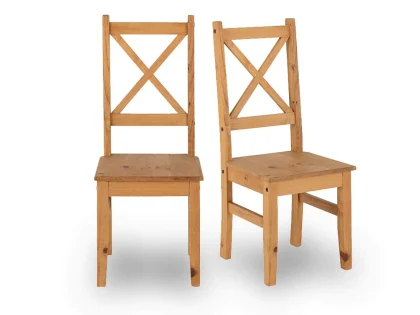 Seconique Salvador Set of 2 Waxed Pine Dining Chairs