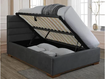Time Living Mayfair 5ft King Size Dark Grey Fabric Ottoman Bed Frame
