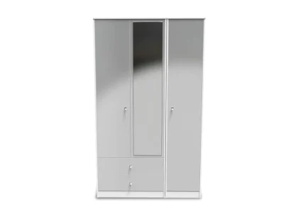 Welcome Padstow 3 Door 2 Drawer Tall Mirrored Triple Wardrobe (Assembled)