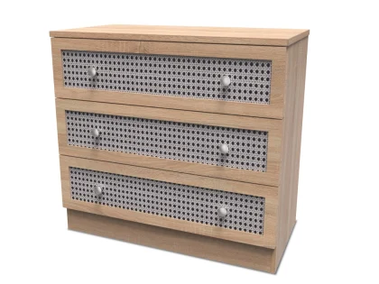 Welcome Rattan Look 3 Drawer Chest of Drawers (Assembled)