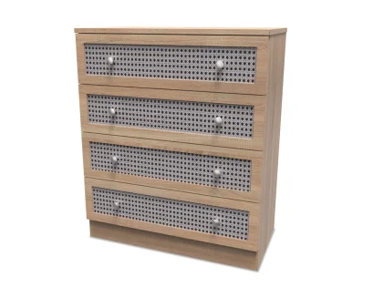 Welcome Rattan Look 4 Drawer Chest of Drawers (Assembled)