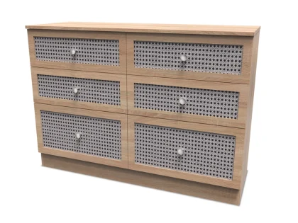 Welcome Rattan Look 6 Drawer Midi Chest of Drawers (Assembled)