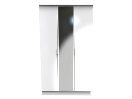 Welcome Plymouth 3 Door Mirrored Triple Wardrobe (Assembled)