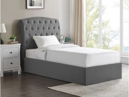 Limelight Rosa 3ft Single Dark Grey Fabric Ottoman Bed Frame