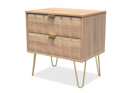Welcome Cube 2 Drawer Wide Bedside Table (Assembled)