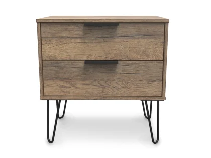 Welcome Hong Kong 2 Drawer Wide Bedside Table (Assembled)