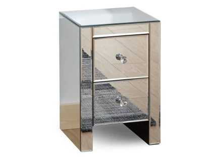 GFW Atlantic Mirrored Pair of 2 Drawer Bedside Tables (Assembled)