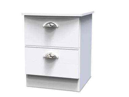 Welcome Victoria 2 Drawer Small Bedside Table (Assembled)