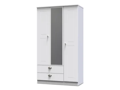 Welcome Victoria 3 Door 2 Drawer Tall Mirrored Triple Wardrobe (Assembled)