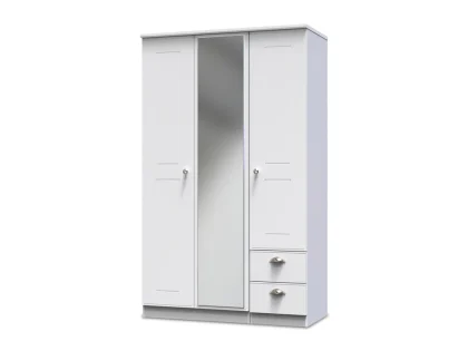 Welcome Victoria 3 Door 2 Small Drawer Tall Mirrored Triple Wardrobe (Assembled)