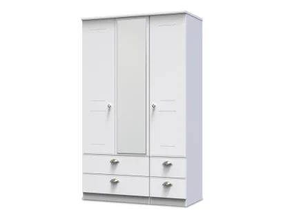 Welcome Victoria 3 Door 4 Drawer Tall Mirrored Triple Wardrobe (Assembled)