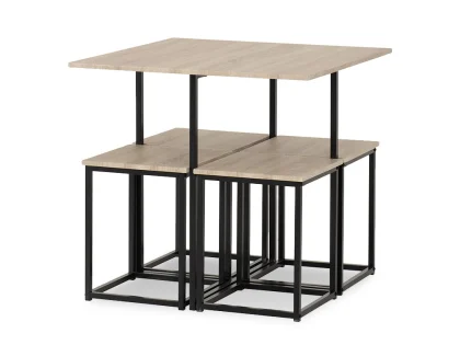 Seconique Kent Stowaway Sonoma Oak and Black Dining Table and 4 Stools