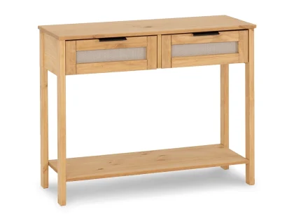 Seconique Corona Rattan and Pine 2 Drawer Console Table