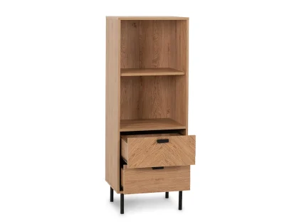 Seconique Leon Oak 2 Drawer Bookcase
