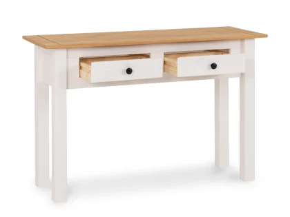 Seconique Panama White and Waxed Pine 2 Drawer Console Table
