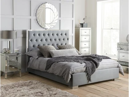 Birlea Chelsea 4ft6 Double Grey Fabric Bed Frame