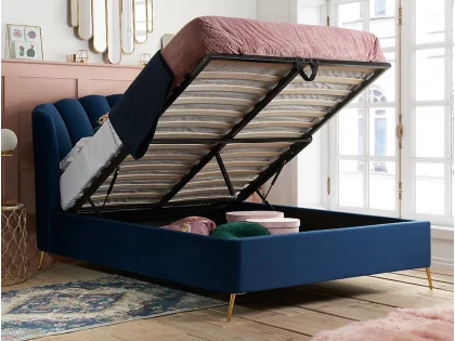 Birlea Lottie 5ft King Size Midnight Blue Fabric Ottoman Bed Frame