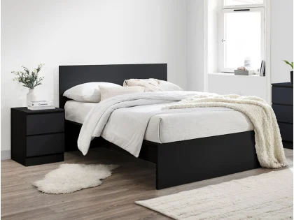 Birlea Oslo 4ft6 Double Black Wooden Bed Frame