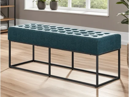 LPD Boden Yale Blue Fabric Bench